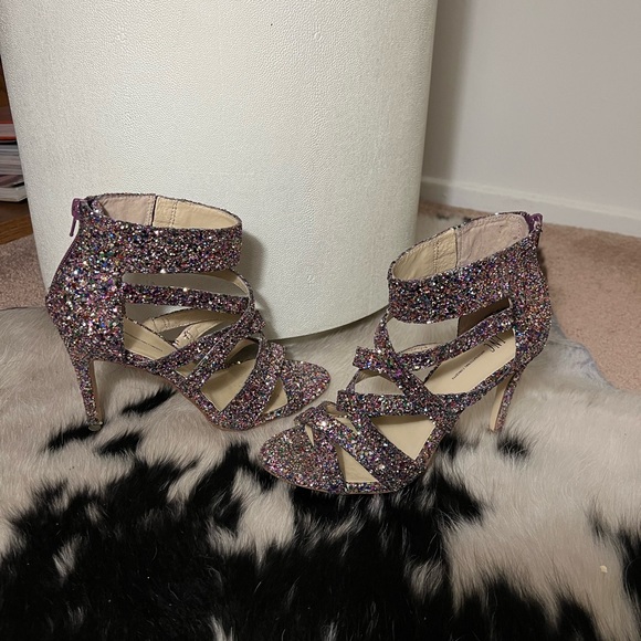 INC Multi Glitter Strappy High Heels - Picture 9 of 16
